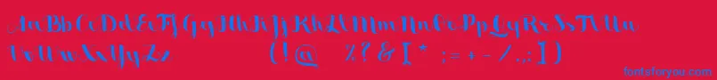 SweetheartScriptFree Font – Blue Fonts on Red Background