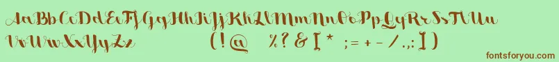 SweetheartScriptFree Font – Brown Fonts on Green Background