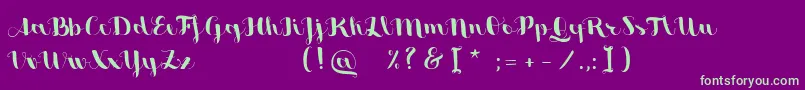 SweetheartScriptFree Font – Green Fonts on Purple Background