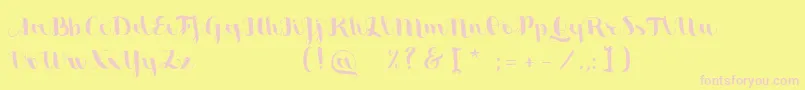 SweetheartScriptFree Font – Pink Fonts on Yellow Background