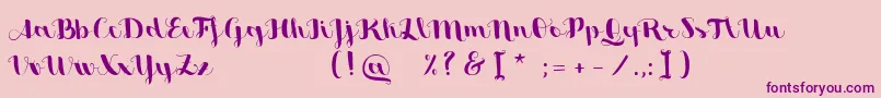 SweetheartScriptFree-Schriftart – Violette Schriften auf rosa Hintergrund