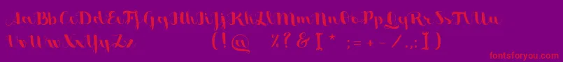 SweetheartScriptFree-Schriftart – Rote Schriften auf violettem Hintergrund