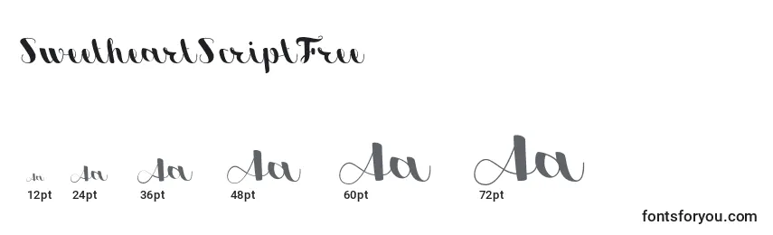 SweetheartScriptFree Font Sizes