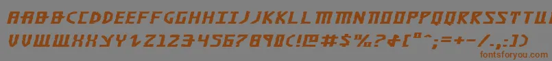 フォントKhazadei – 茶色の文字が灰色の背景にあります。