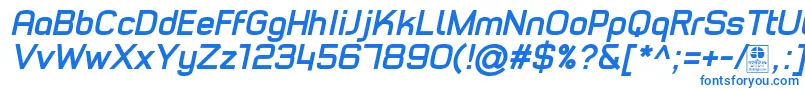 Czcionka TypoStyleBoldItalicDemo – niebieskie czcionki na białym tle