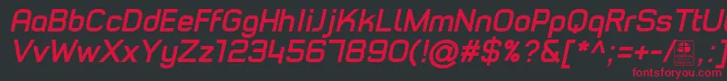 フォントTypoStyleBoldItalicDemo – 黒い背景に赤い文字