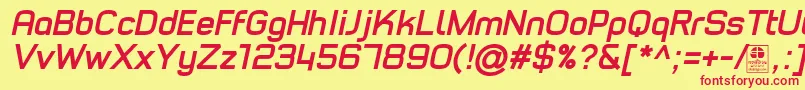 TypoStyleBoldItalicDemo Font – Red Fonts on Yellow Background