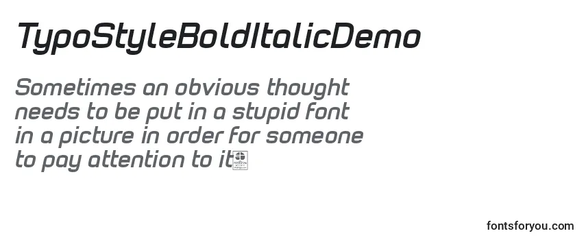 TypoStyleBoldItalicDemo-fontti