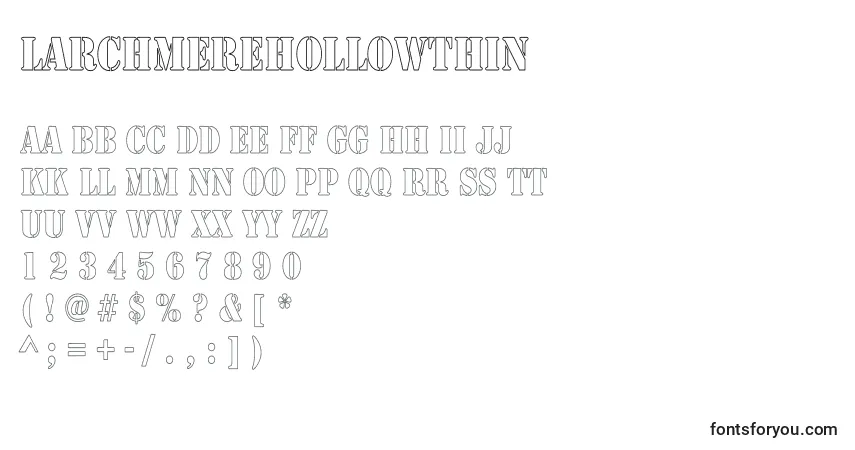 Fuente LarchmereHollowThin - alfabeto, números, caracteres especiales