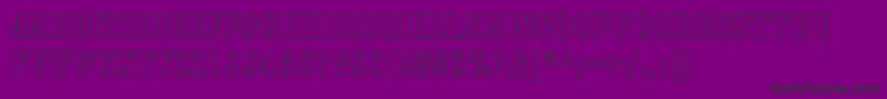 Fonte LarchmereHollowThin – fontes pretas em um fundo violeta