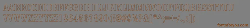 LarchmereHollowThin Font – Brown Fonts on Gray Background