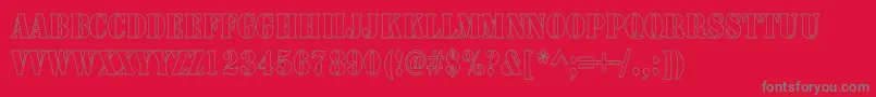 fuente LarchmereHollowThin – Fuentes Grises Sobre Fondo Rojo