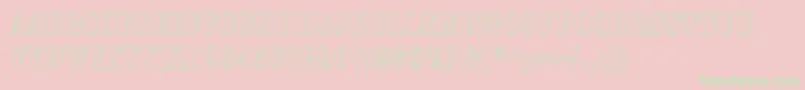 LarchmereHollowThin-Schriftart – Grüne Schriften auf rosa Hintergrund