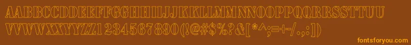 LarchmereHollowThin Font – Orange Fonts on Brown Background
