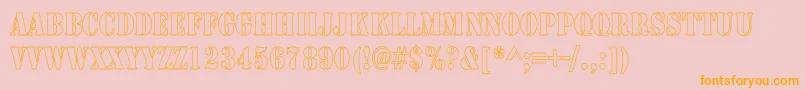 LarchmereHollowThin Font – Orange Fonts on Pink Background