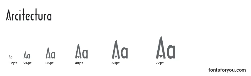 Размеры шрифта Arcitectura