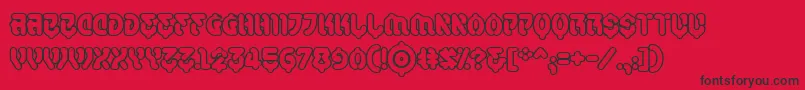SamuraicabcoOutlineBb-Schriftart – Schwarze Schriften auf rotem Hintergrund