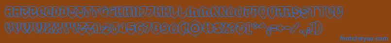 Czcionka SamuraicabcoOutlineBb – niebieskie czcionki na brązowym tle