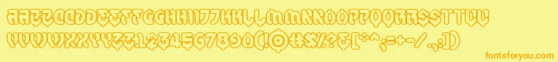 Czcionka SamuraicabcoOutlineBb – pomarańczowe czcionki na żółtym tle