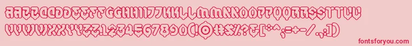 フォントSamuraicabcoOutlineBb – ピンクの背景に赤い文字