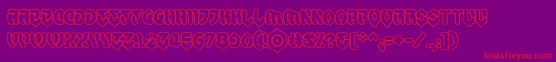 SamuraicabcoOutlineBb-Schriftart – Rote Schriften auf violettem Hintergrund
