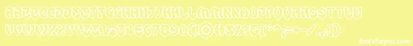 SamuraicabcoOutlineBb Font – White Fonts on Yellow Background