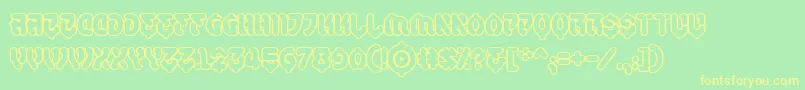 SamuraicabcoOutlineBb Font – Yellow Fonts on Green Background