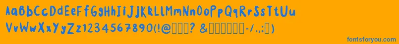 MonstahsinkRegular Font – Blue Fonts on Orange Background