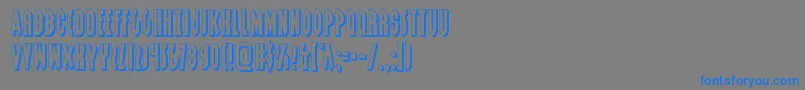 Grendelsmother3D-Schriftart – Blaue Schriften auf grauem Hintergrund
