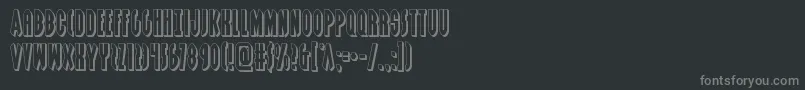 フォントGrendelsmother3D – 黒い背景に灰色の文字