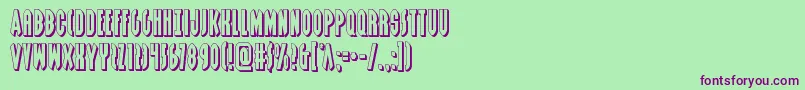 Grendelsmother3D-fontti – violetit fontit vihreällä taustalla