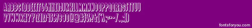 Grendelsmother3D-Schriftart – Weiße Schriften auf violettem Hintergrund