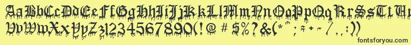 BloodOfDracula Font – Black Fonts on Yellow Background