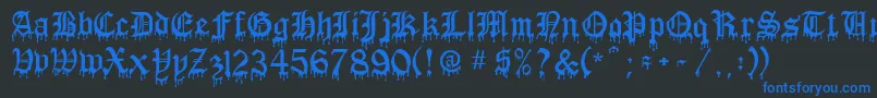 BloodOfDracula Font – Blue Fonts on Black Background