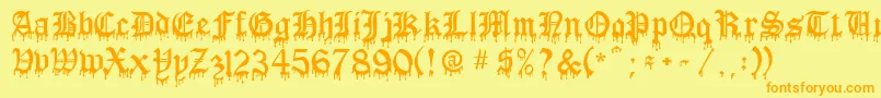 BloodOfDracula Font – Orange Fonts on Yellow Background