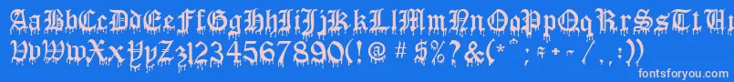 More about BloodOfDracula Font BloodOfDracula Font – Pink Fonts on Blue Background
