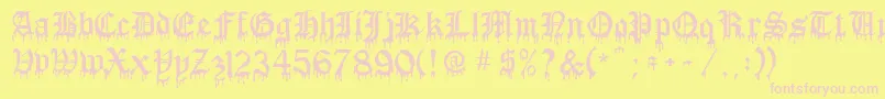 BloodOfDracula Font – Pink Fonts on Yellow Background