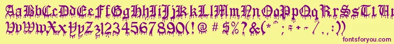 BloodOfDracula Font – Purple Fonts on Yellow Background