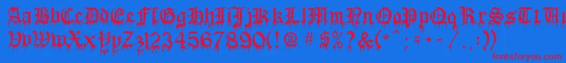 BloodOfDracula Font – Red Fonts on Blue Background
