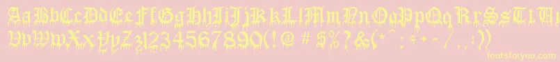 BloodOfDracula Font – Yellow Fonts on Pink Background