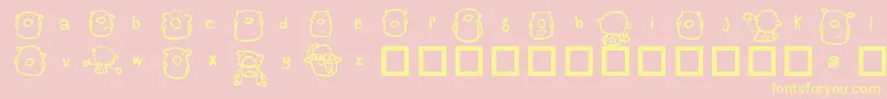 Czcionka Beesting – żółte czcionki na różowym tle