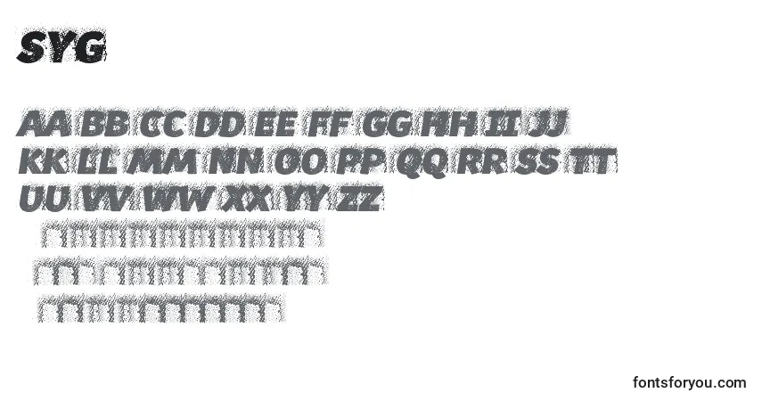 Syg Font – alphabet, numbers, special characters