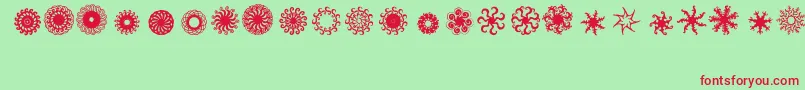 Ladoodles7 Font – Red Fonts on Green Background