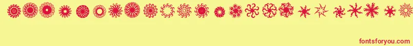 Ladoodles7 Font – Red Fonts on Yellow Background