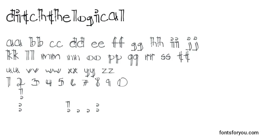 A fonte DitchTheLogical – alfabeto, números, caracteres especiais