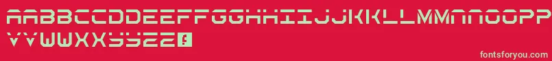 SecretsStencil-Schriftart – Grüne Schriften auf rotem Hintergrund