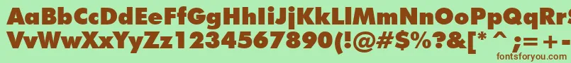 FuturaExtraBlackBt Font – Brown Fonts on Green Background