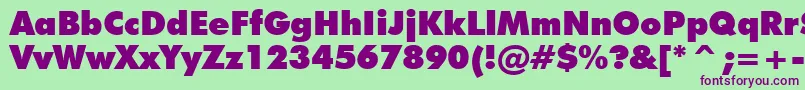 FuturaExtraBlackBt Font – Purple Fonts on Green Background