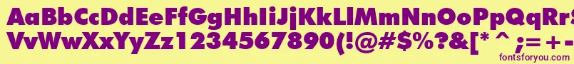 FuturaExtraBlackBt Font – Purple Fonts on Yellow Background