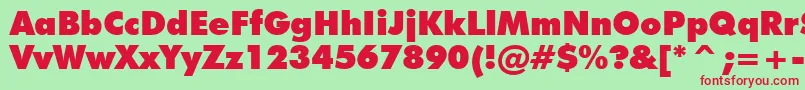 FuturaExtraBlackBt Font – Red Fonts on Green Background